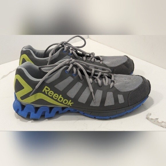Reebok men's Zigkick Grey/green/Blue runner athletic shoes sneakers size 9 - Picture 6 of 10